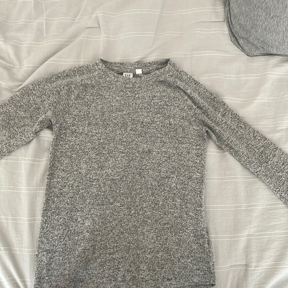 KIDS GAP HEATHER GRAY LONG SLEVE